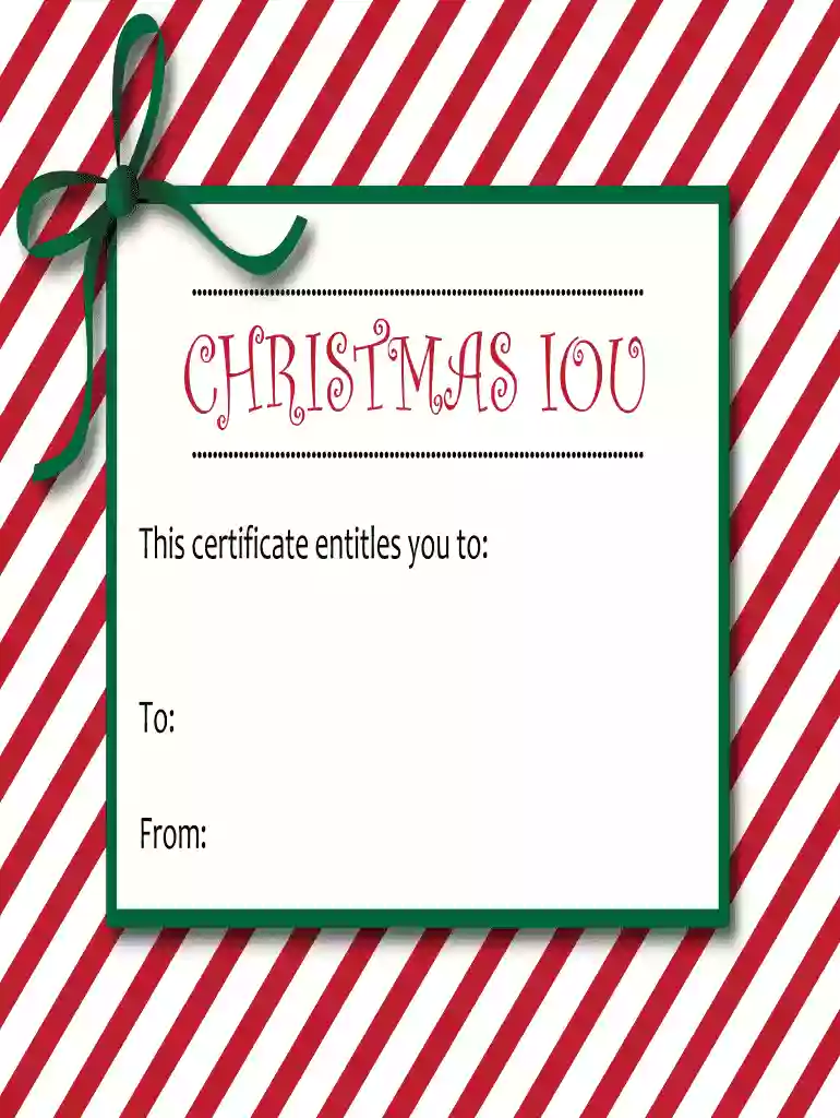 christmas IOU certificate 300x232 Christmas IOU Printable Certificate Preview on Page 1