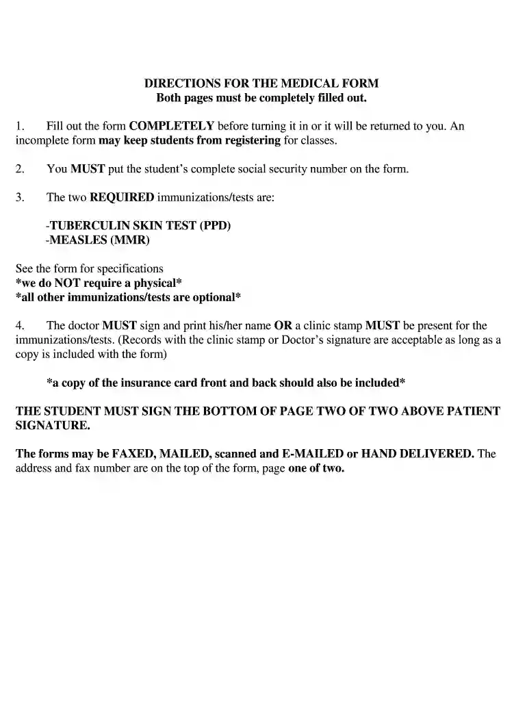 auburn medical form Preview on Page 1
