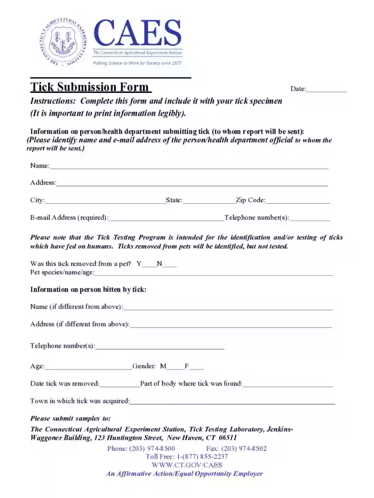 Tick Submission Form Preview on Page 1