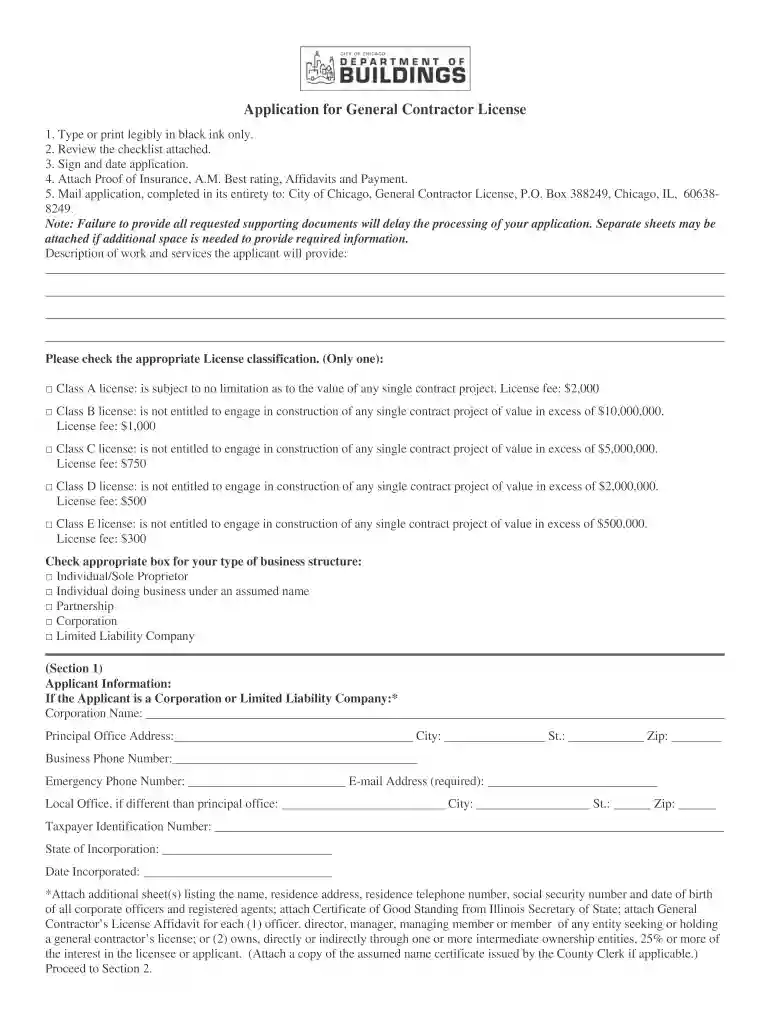 chicago general contractor license requirements Preview on Page 1