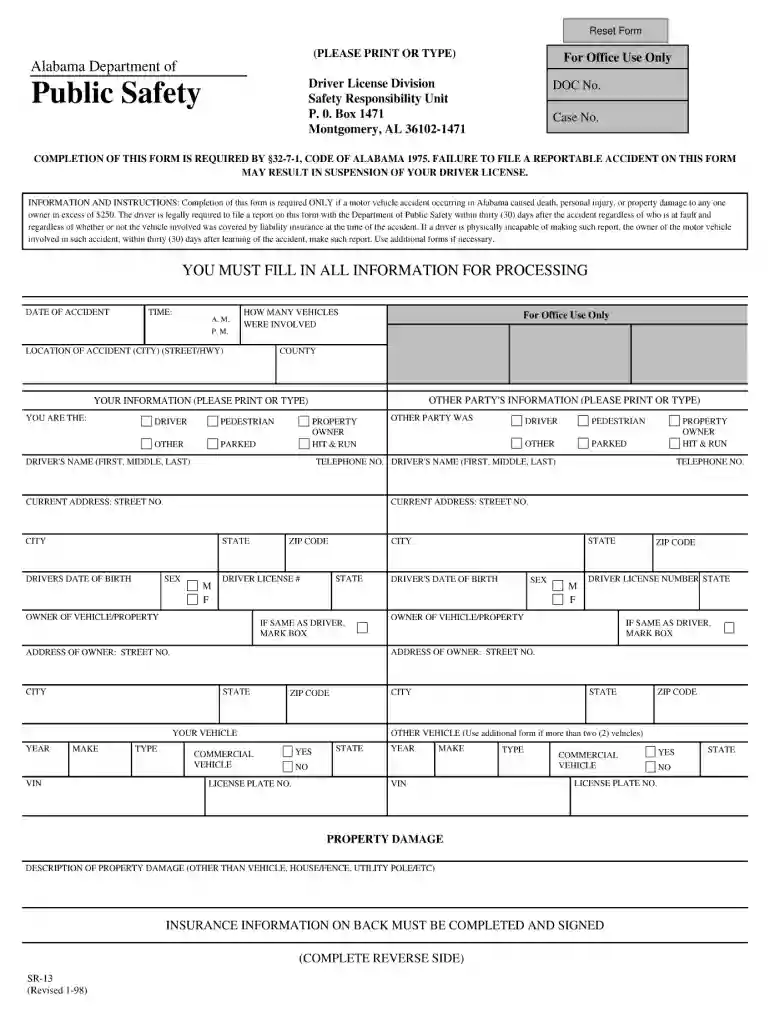 alabama crash report Preview on Page 1