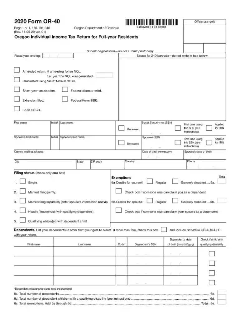 oregon form 40 Preview on Page 1