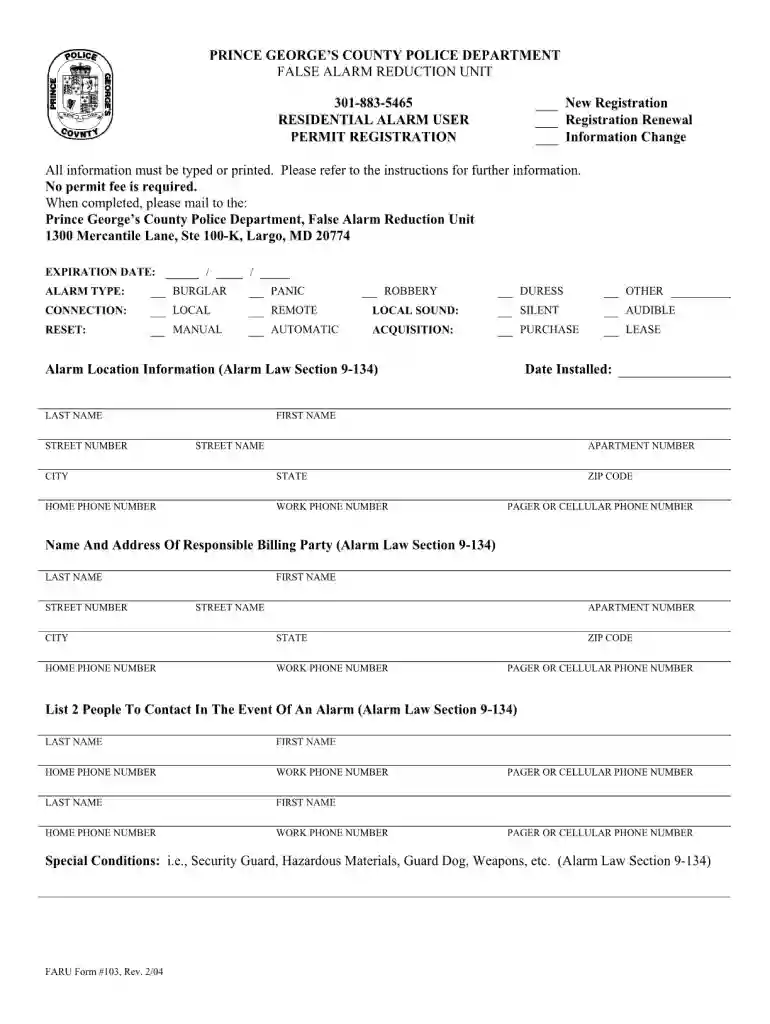 maryland prince permit registration Preview on Page 1