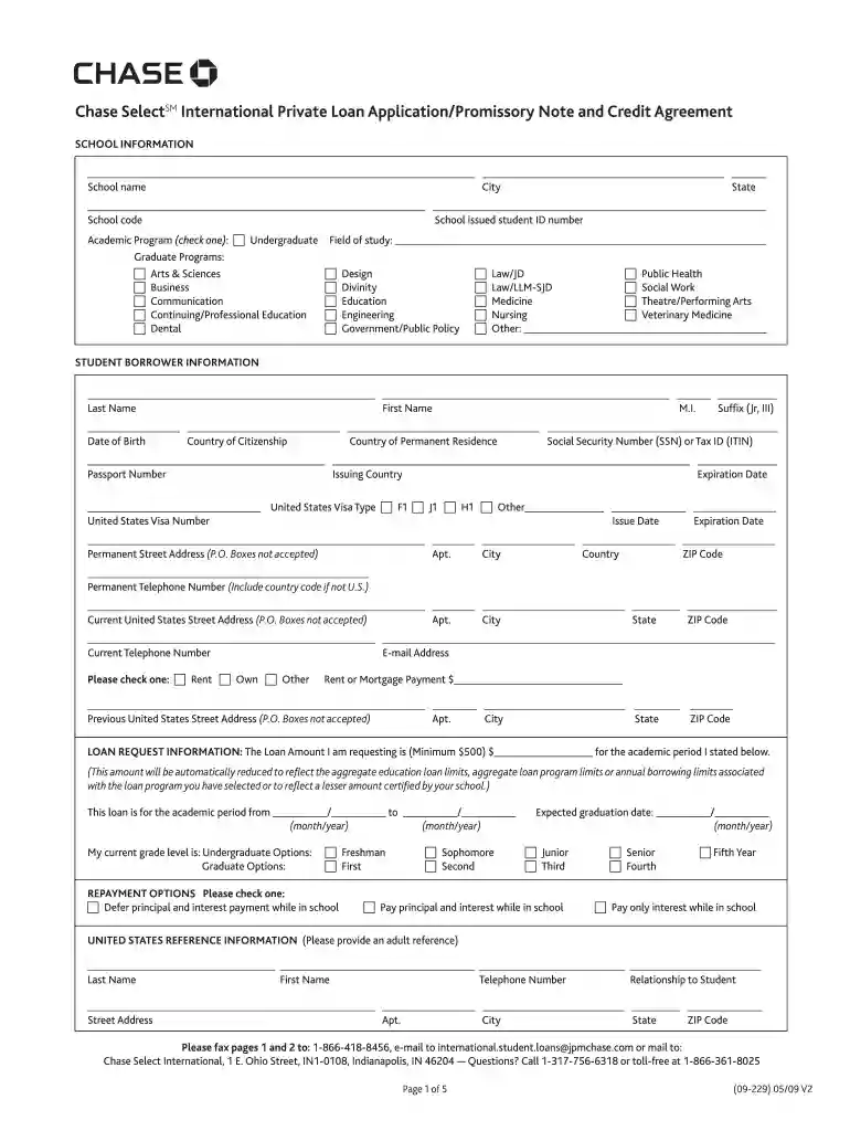 chase loan application Preview on Page 1