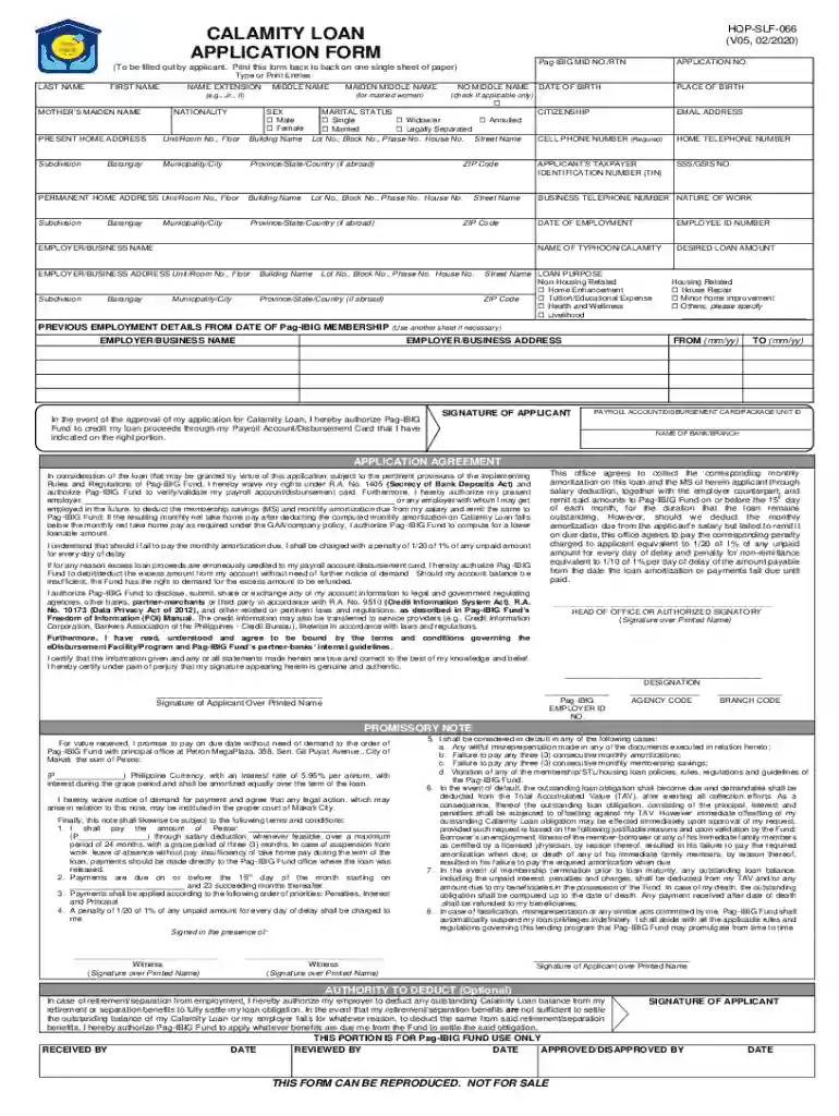 pag ibig calamity loan form 2024 Preview on Page 1