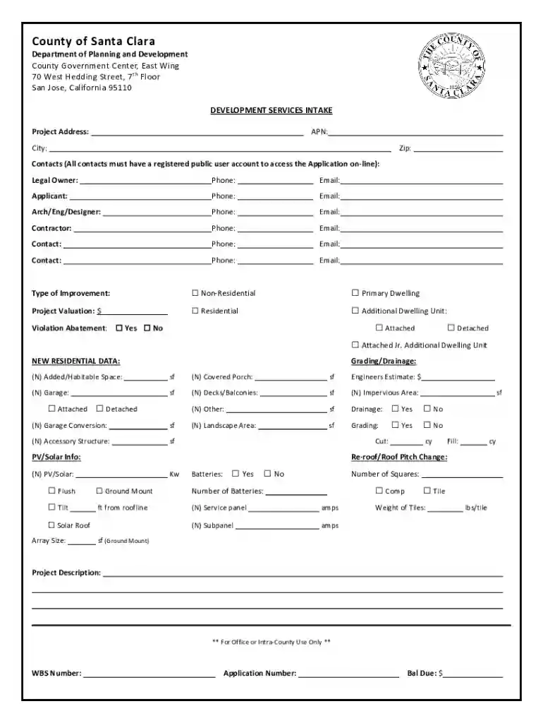 BUILDING PERMIT EXTENSION REQUEST - Santa Clara County Preview on Page 1
