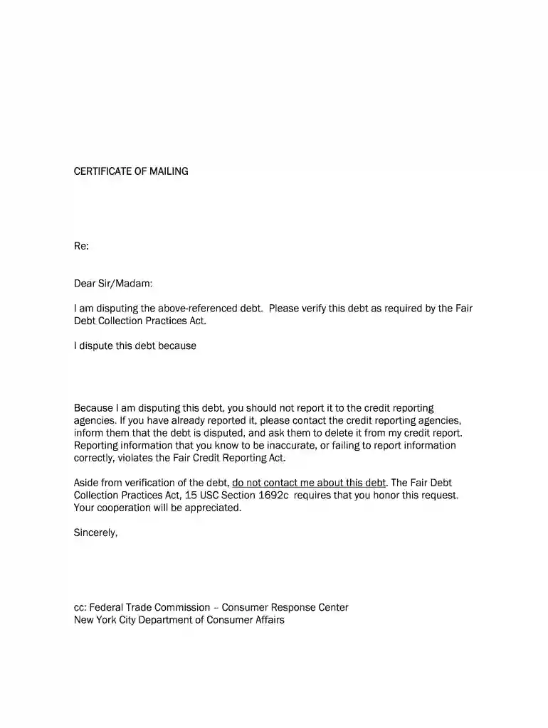 fcra law pre written dispute letter Preview on Page 1