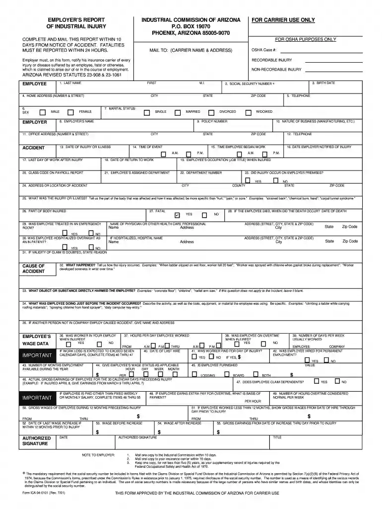 injury work Preview on Page 1