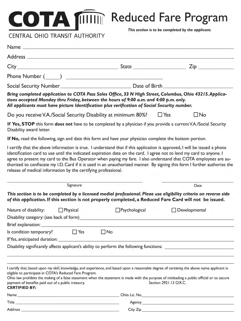 cota free bus passes Preview on Page 1