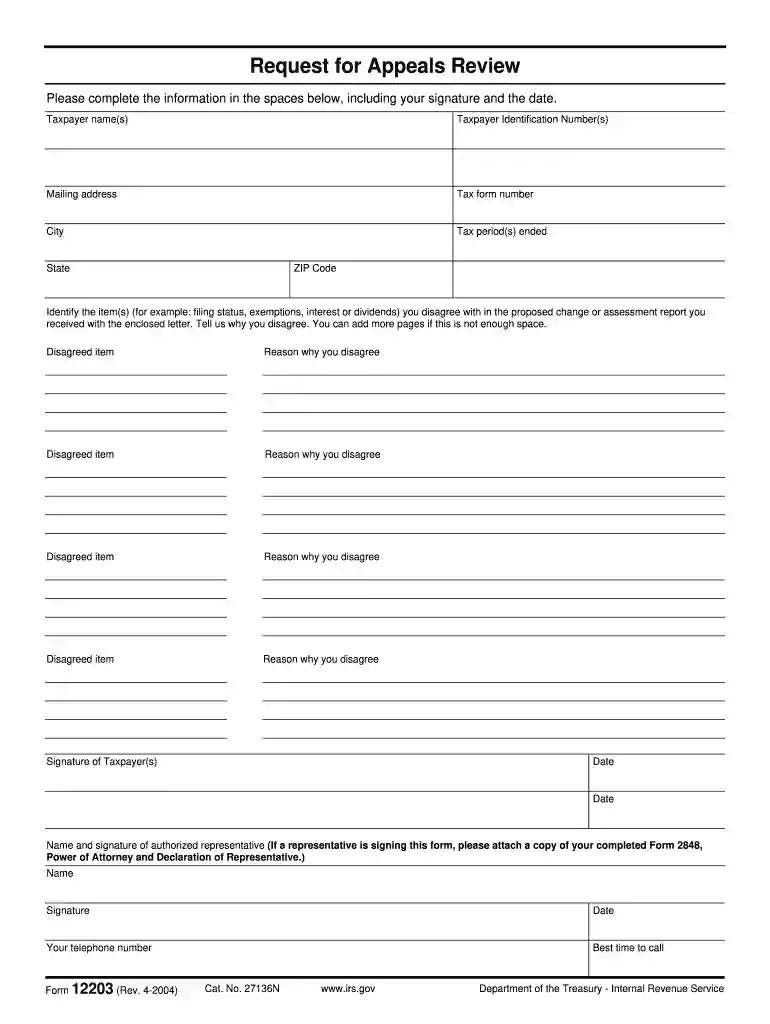 form 12203 Preview on Page 1