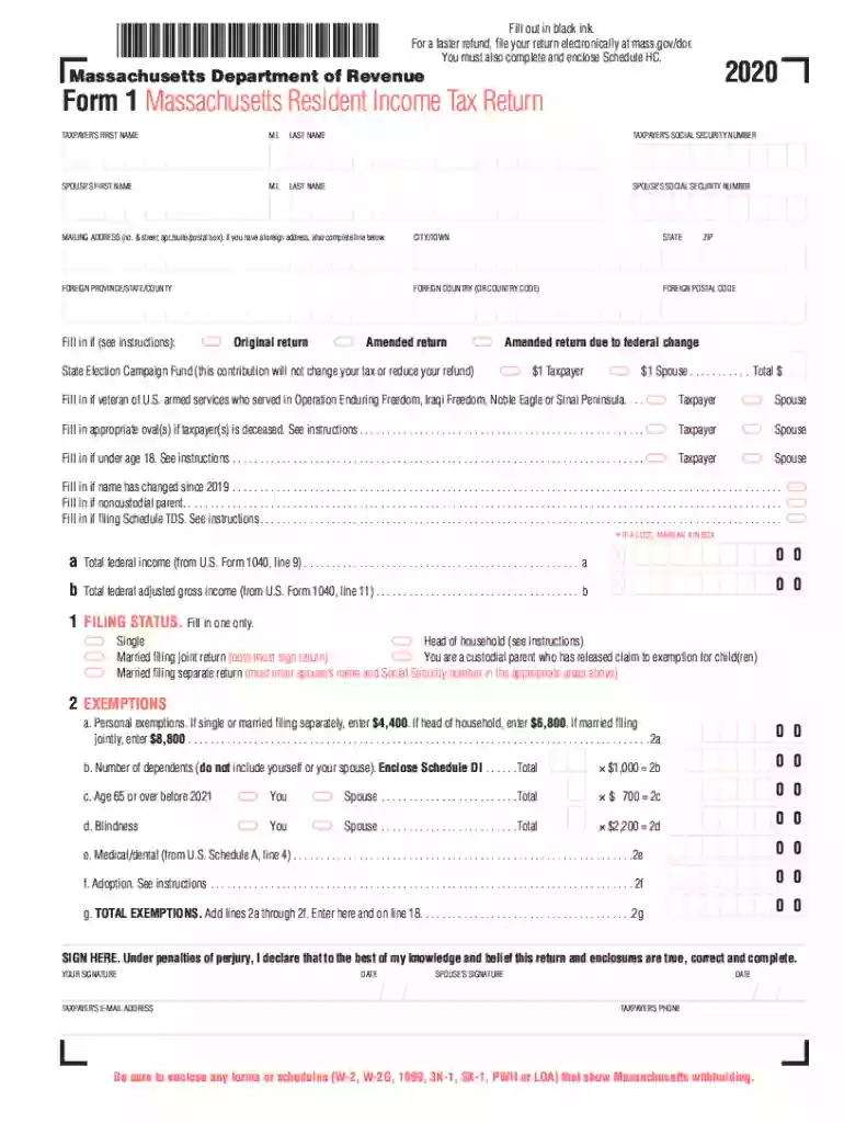 2020 ma form 1 Preview on Page 1