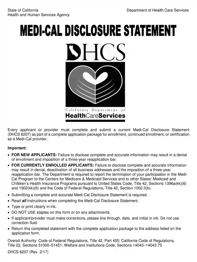 dhcs 6207 Preview on Page 1