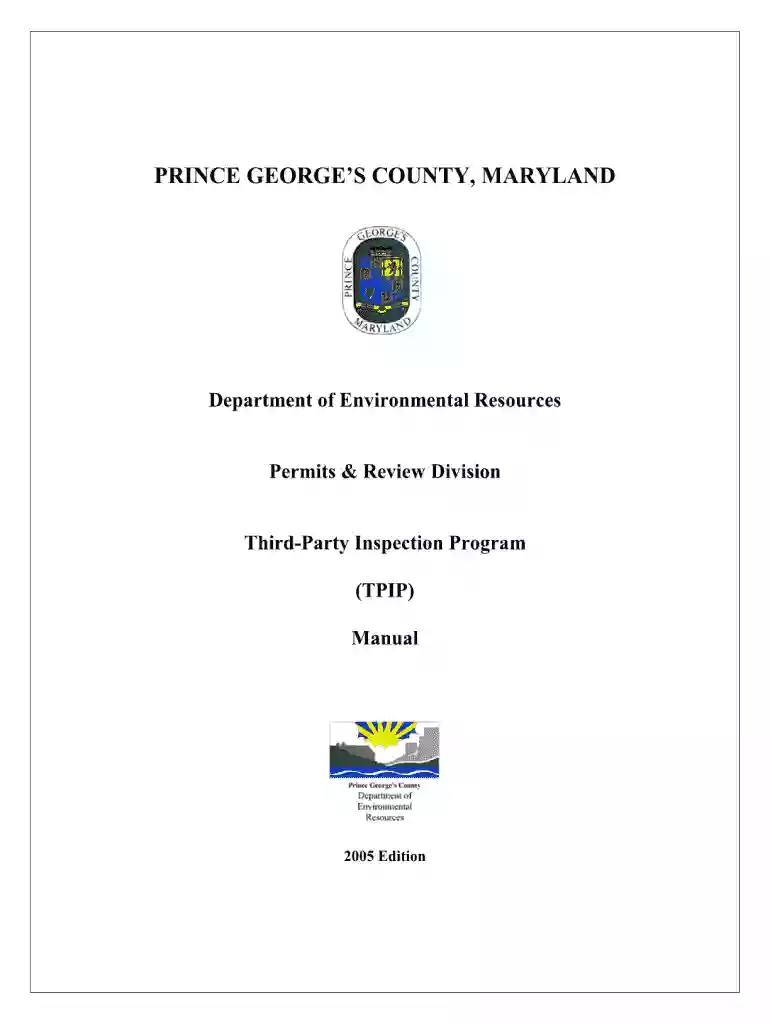 prince georges county third party inspection program 2005 form Preview on Page 1
