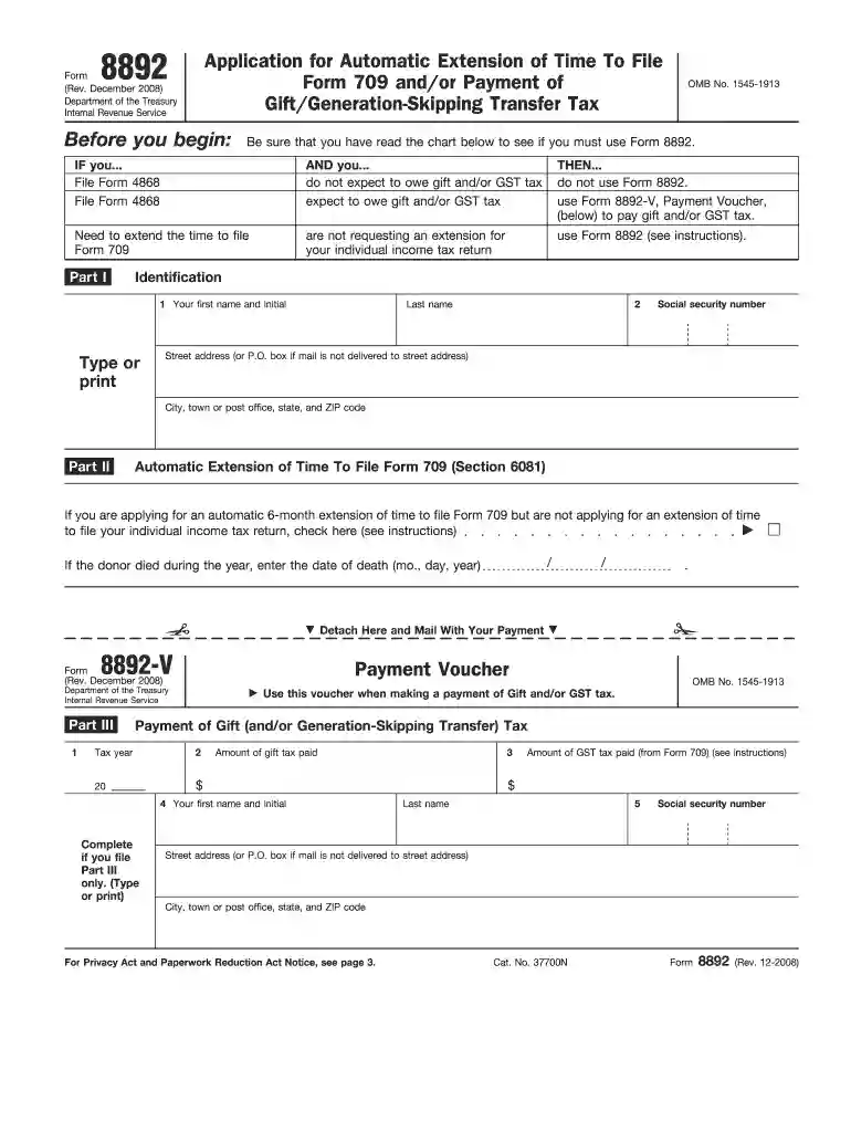 form 8892 instructions Preview on Page 1