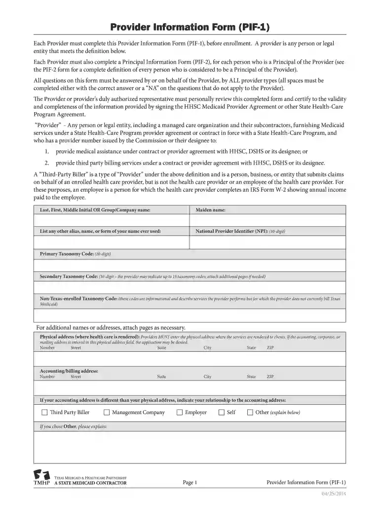 provider information sheet Preview on Page 1