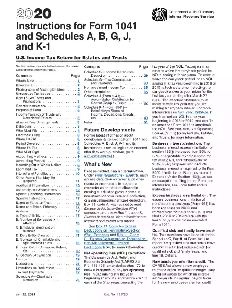 2020 form 1041 instructions Preview on Page 1