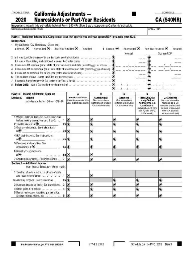 540 nr schedule ca Preview on Page 1