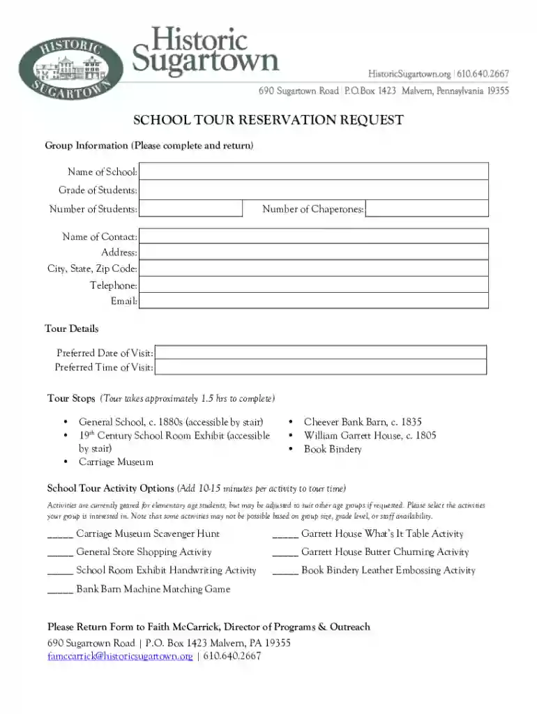 GROUP TOUR INFORMATION SHEET - A 19th Century Village Preview on Page 1