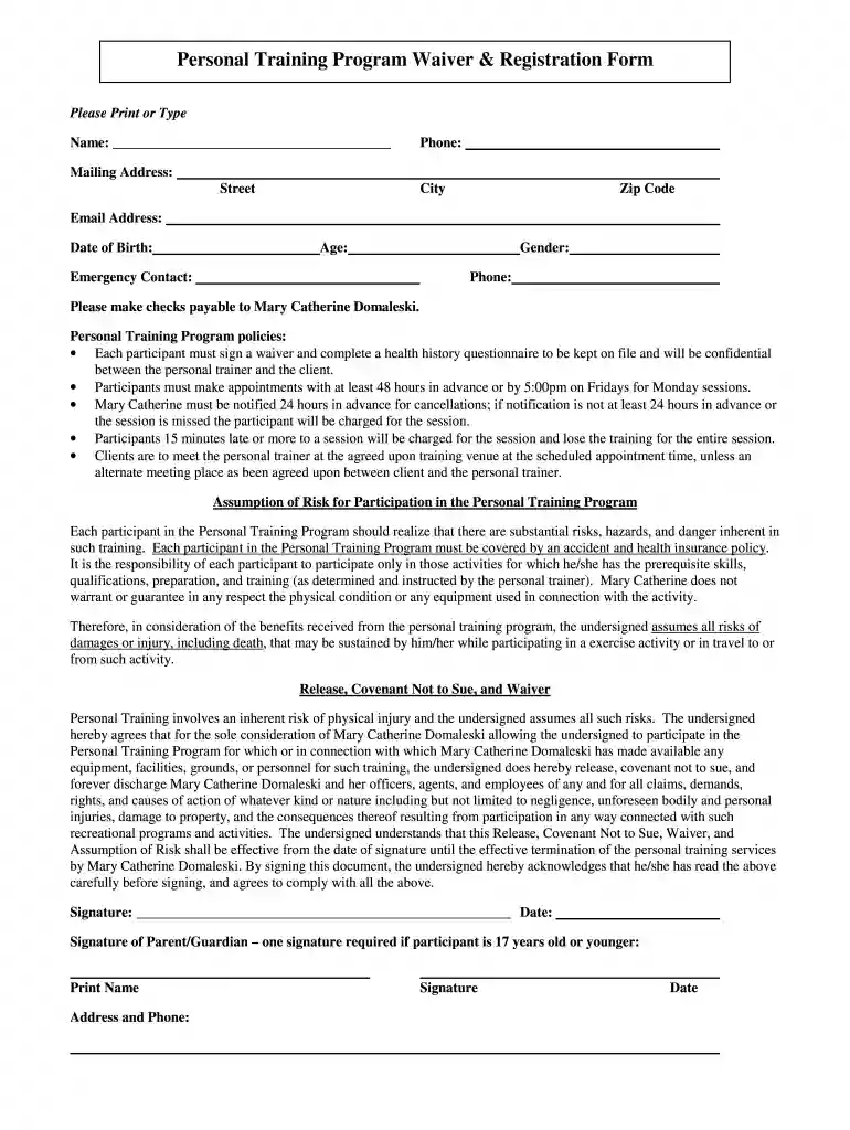 personal trainer templates free download Preview on Page 1