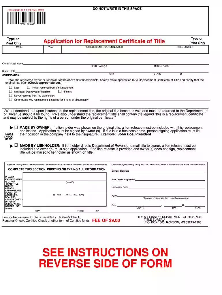 form 78 006 Preview on Page 1
