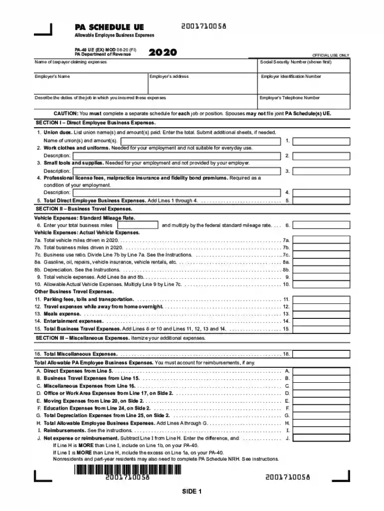 pa ue form Preview on Page 1