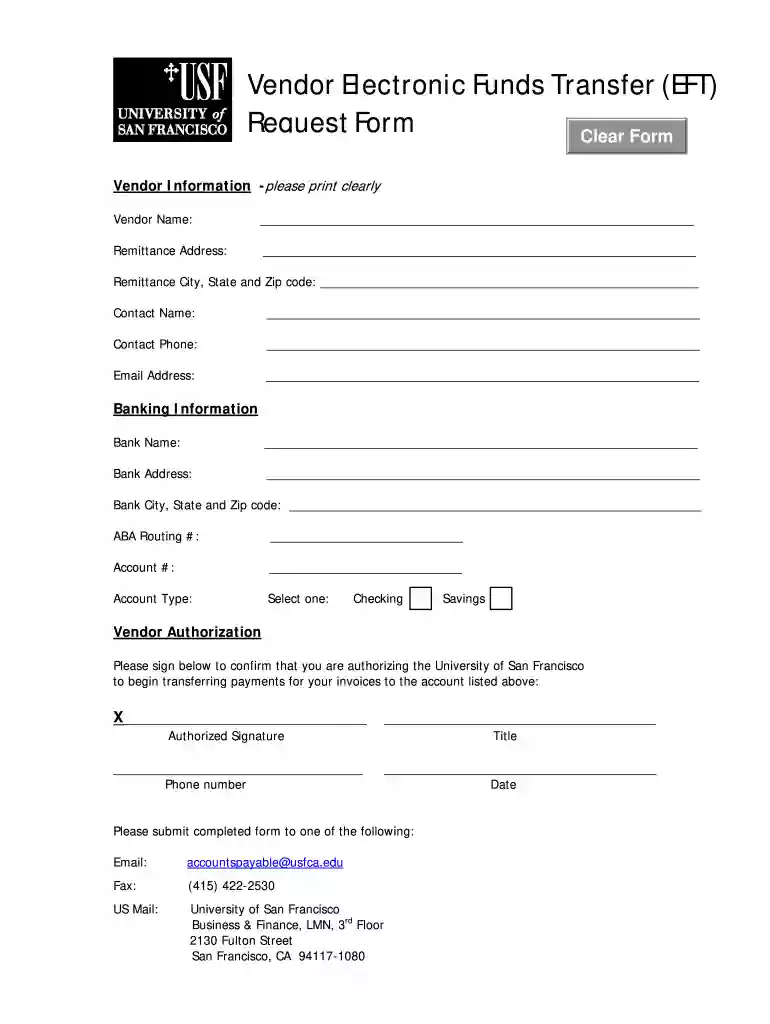 eft form Preview on Page 1