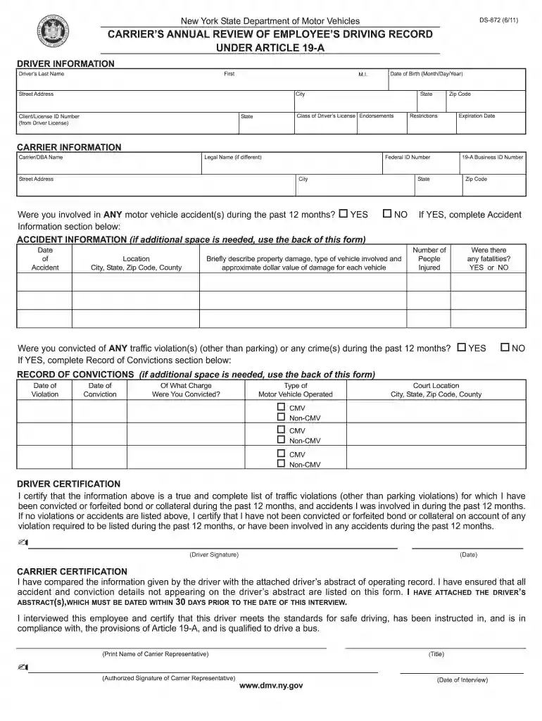 ds 872 2011 form Preview on Page 1