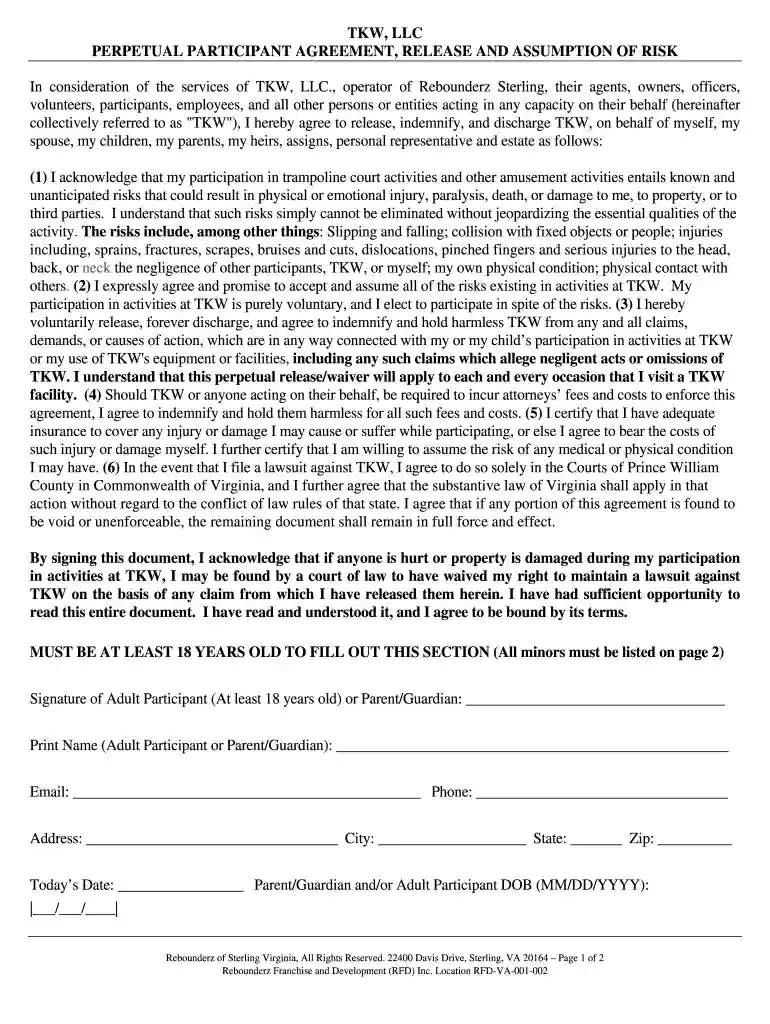 rebounderz waiver Preview on Page 1