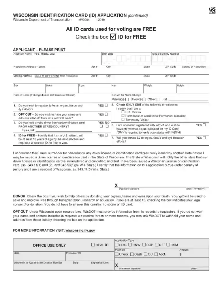 Apply for a New Wisconsin Identification CardDMV Preview on Page 1