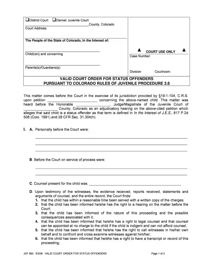 2008 CO JDF 560 Preview on Page 1