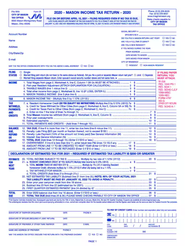 mason oh sales tax Preview on Page 1