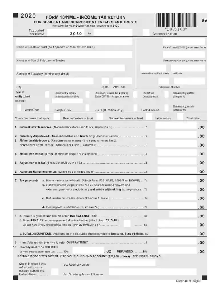 maine income tax trusts form Preview on Page 1