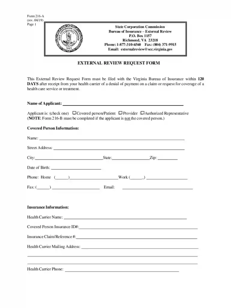 EXTERNAL REVIEW REQUEST FORM Preview on Page 1