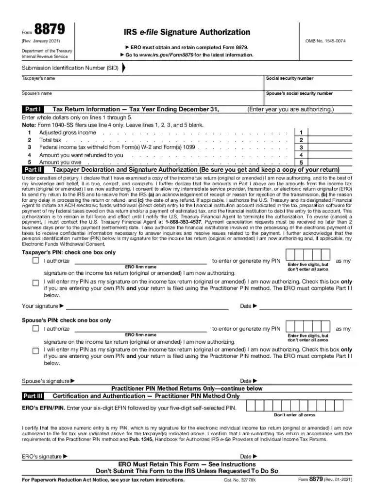 form 8879 Preview on Page 1