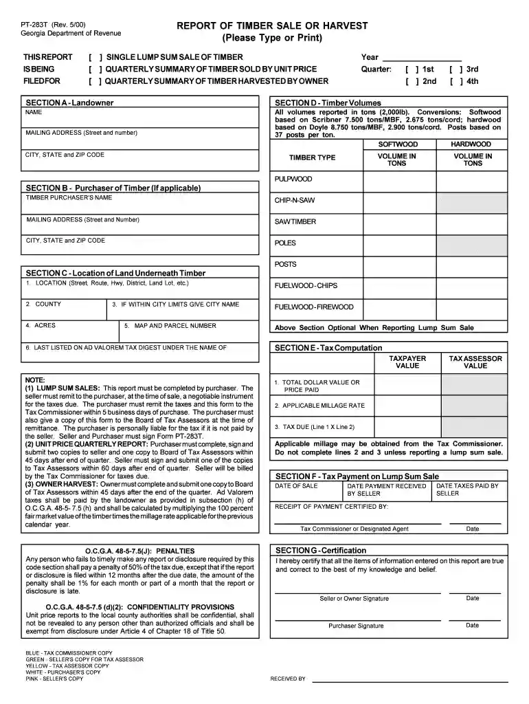 georgia form pt283t Preview on Page 1