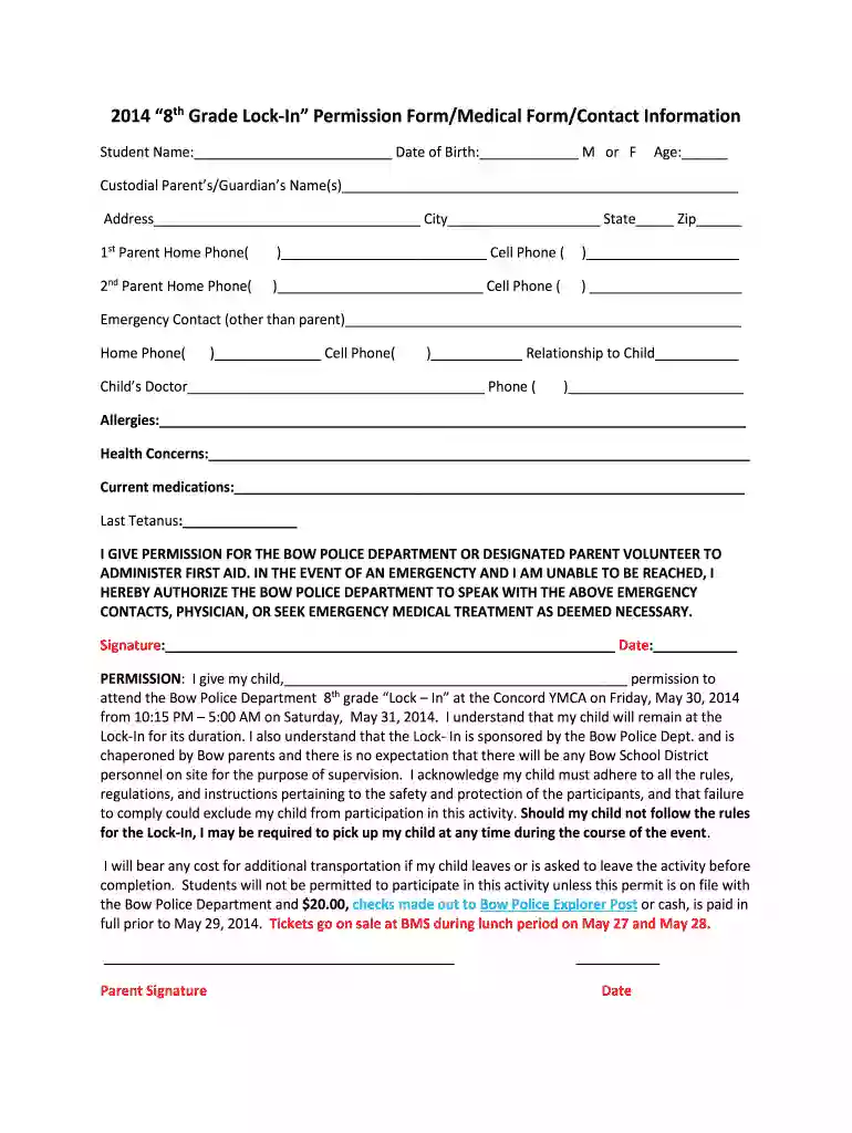 lds permission slip Preview on Page 1