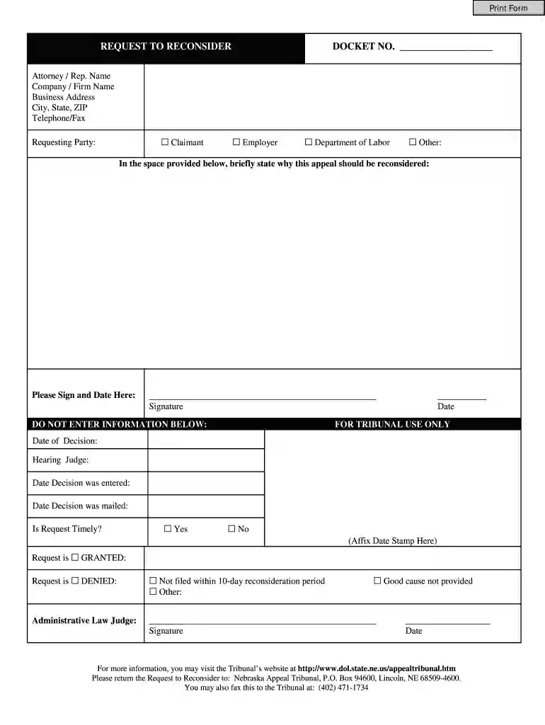 nebraska request reconsider Preview on Page 1