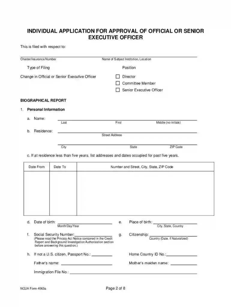 ncua form Preview on Page 1