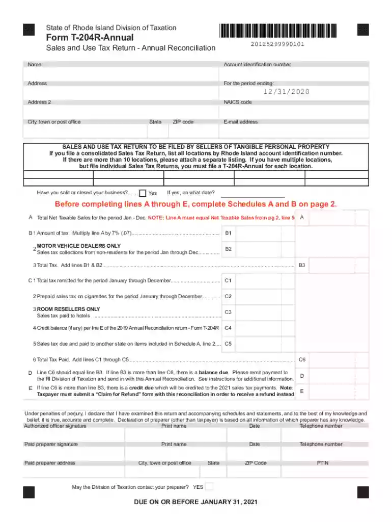 form t 204r annual Preview on Page 1