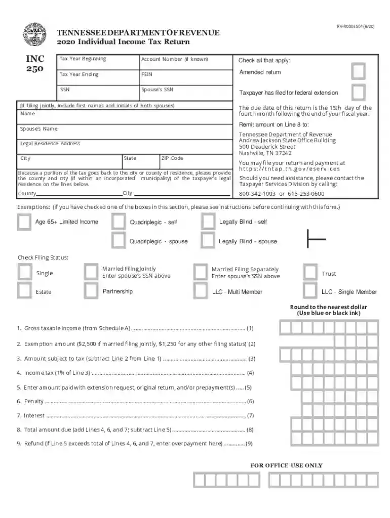 tennessee tax return Preview on Page 1