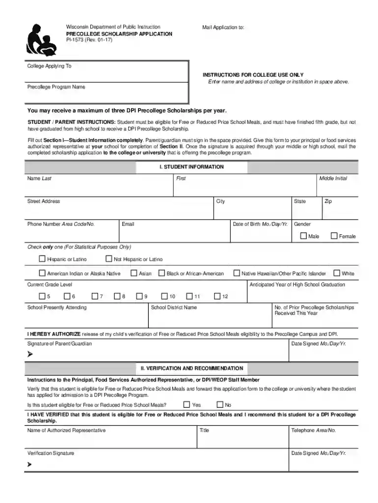 2021 DPI Application Form - University of Wisconsin-Milwaukee Preview on Page 1