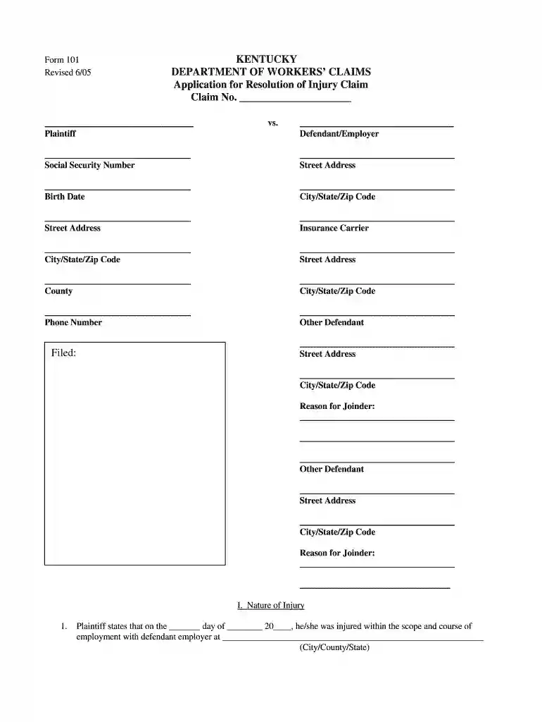 workman compensation file claim government form pdf kentucky tn Preview on Page 1