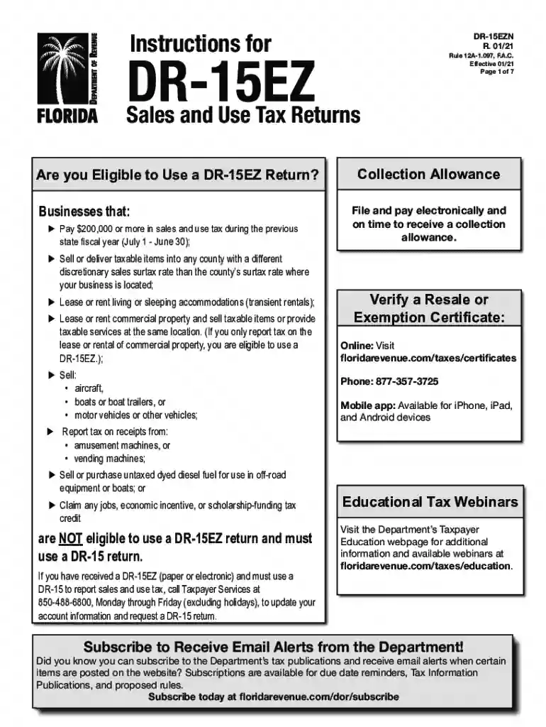 florida dr 15 form collection period dates Preview on Page 1