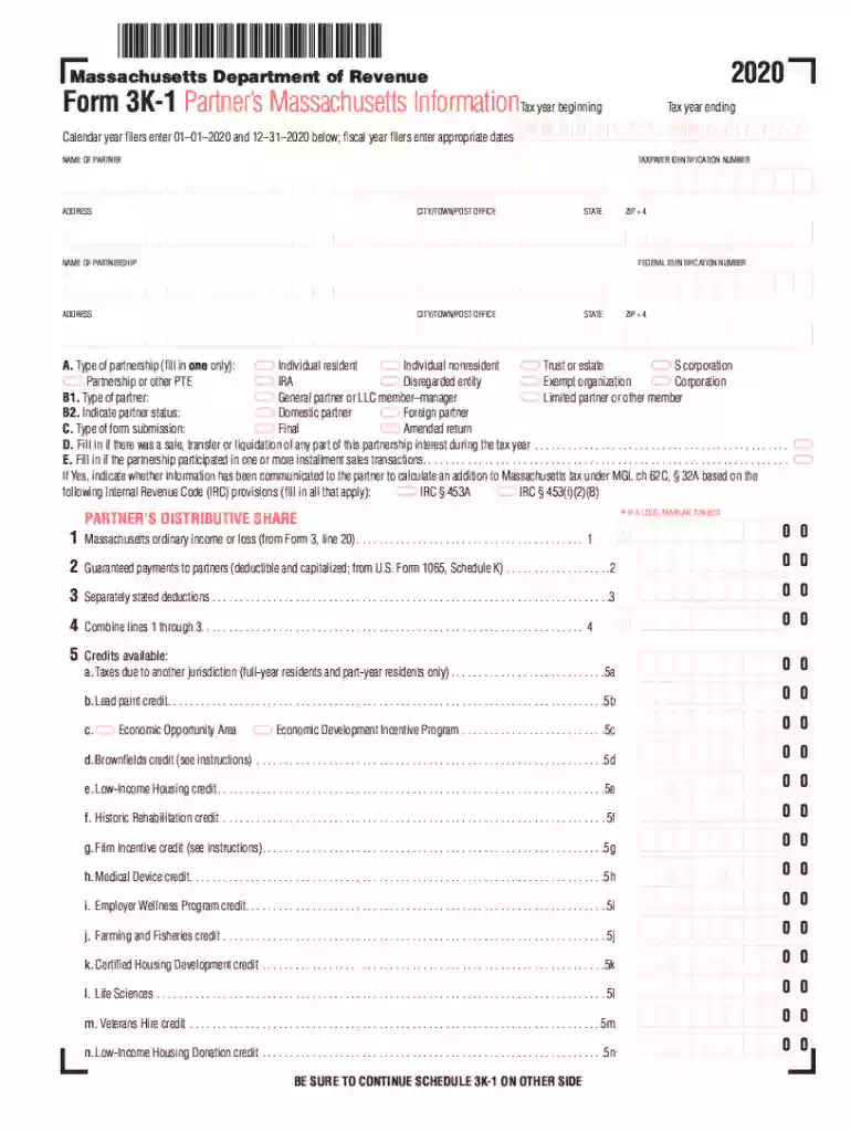 ma schedule 3k 1 instructions Preview on Page 1