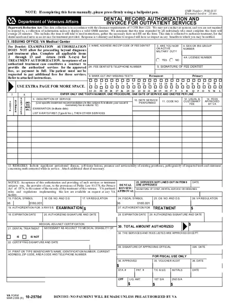 va form 10 0708 Preview on Page 1