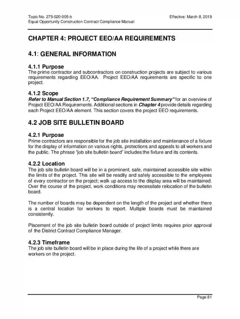 FL DOT Chapter 4: Project EEO AA Requirements Preview on Page 1