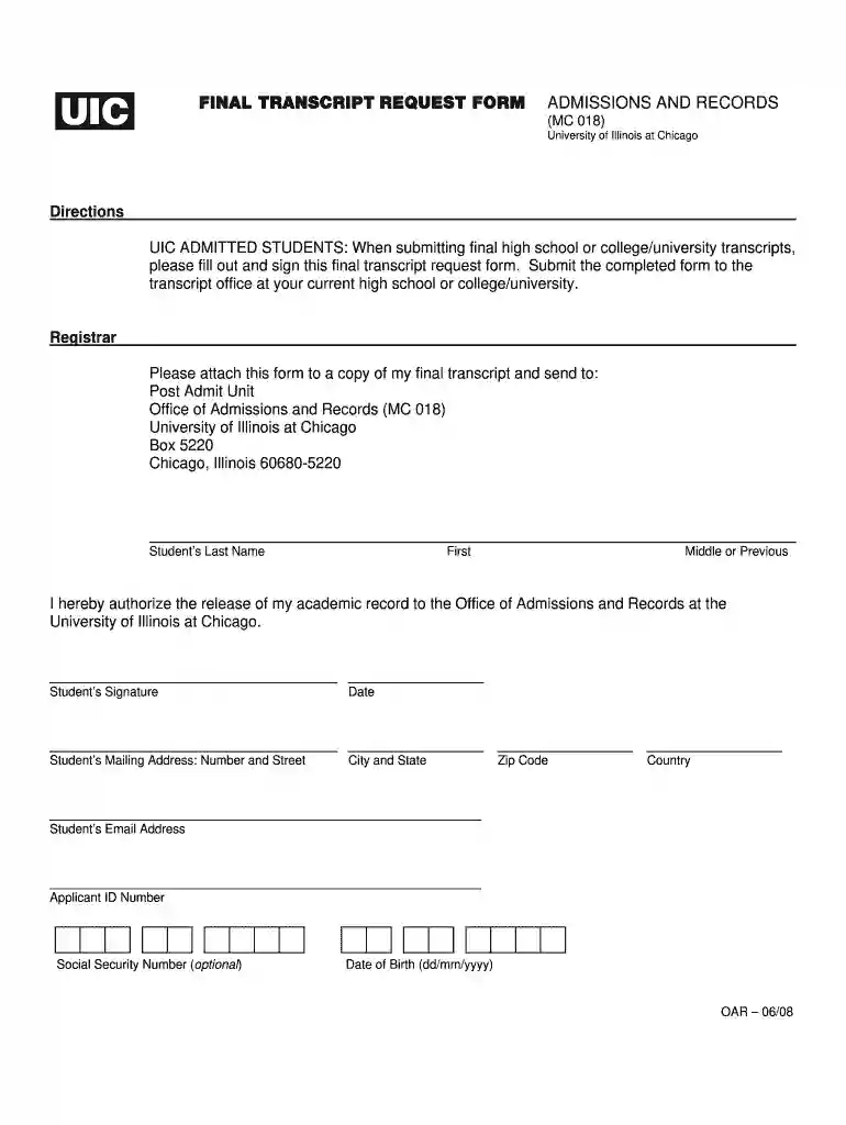 uic transcripts Preview on Page 1