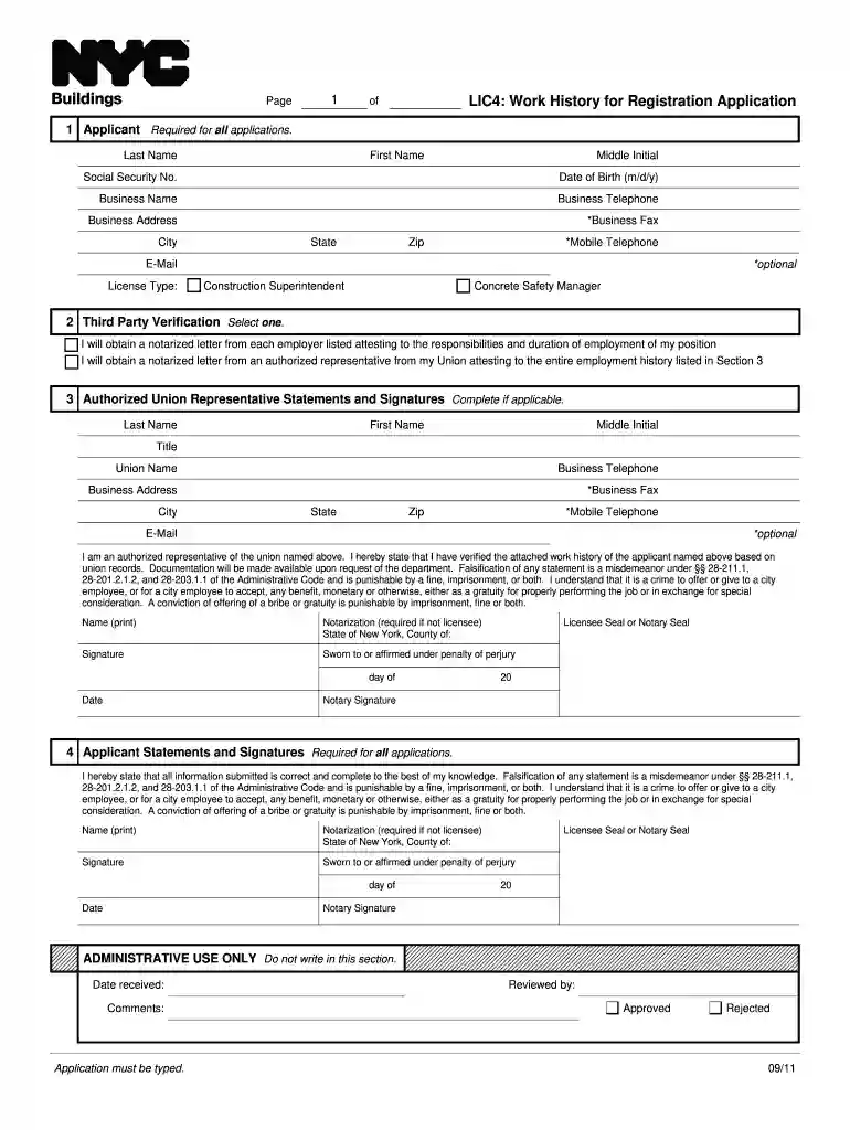 lic4 form 2011 Preview on Page 1