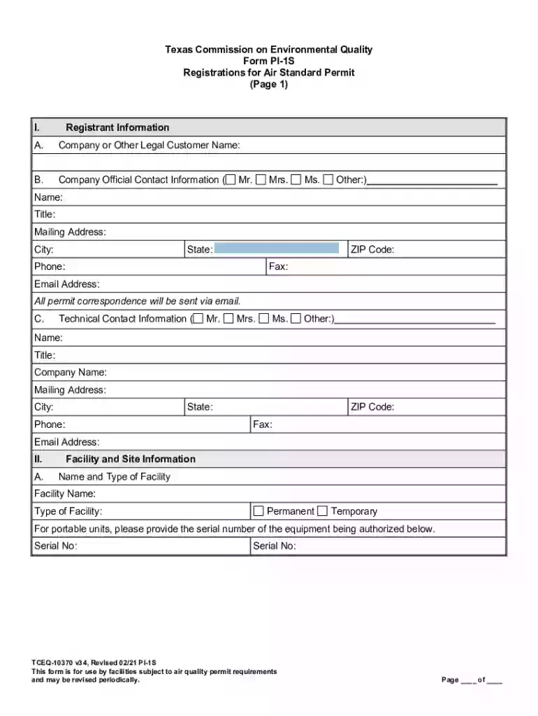 Application and Registration Forms for Air Permits - Texas ... Preview on Page 1