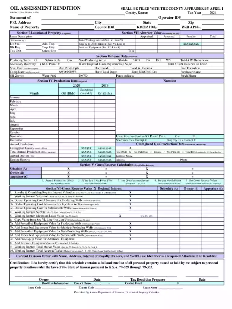 OIL ASSESSMENT RENDITION SHALL BE FILED WITH THE COUNTY ... Preview on Page 1